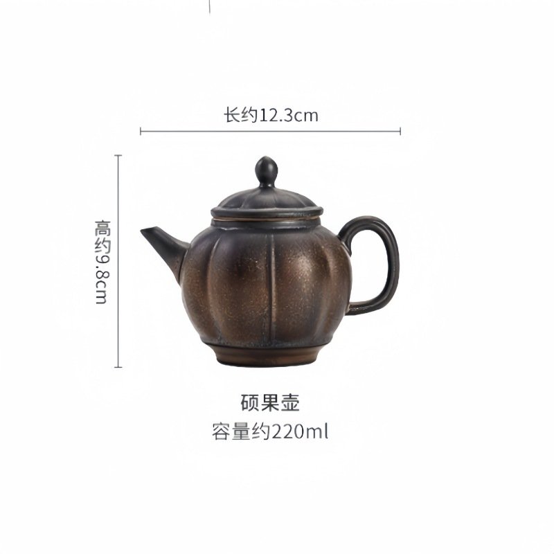Rust Iron Glaze Old Pottery Handmade Antique Japanese Tea Kettle For Sale Rust Iron Glaze Old Pottery Handmade Antique Japanese Tea Kettle For Sale