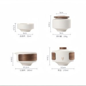 Simple White Ceramic Heat Resistant Lazy Semi Automatic Tea Set With Metal Stand