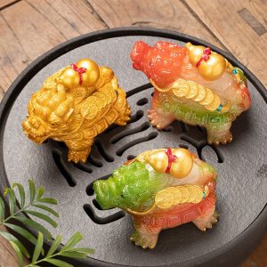 Small Antique Dragon Turtle Resin Chinese Tea Ceremony Gongfu Color Changing Tea Pet