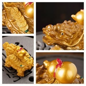 Small Antique Dragon Turtle Resin Chinese Tea Ceremony Gongfu Color Changing Tea Pet