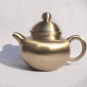 Small Elegant Handmade Brushed Xishi Brass Vintage Tea Kettle