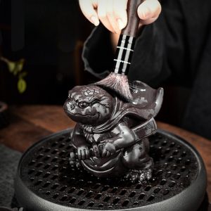 Sword-wielding Frog Purple Clay Tea Pet In Chinese Gongfu Tea Accessories