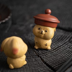 Tea Set Decoration Cute Yellow Lop Bunny Yixing Purple Clay Tea Pet