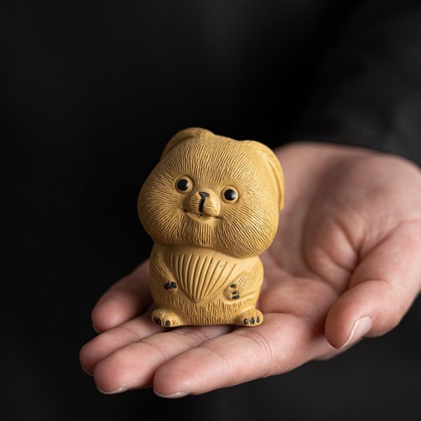 Tea Set Decoration Cute Yellow Lop Bunny Yixing Purple Clay Tea Pet