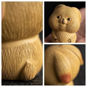 Tea Set Decoration Cute Yellow Lop Bunny Yixing Purple Clay Tea Pet