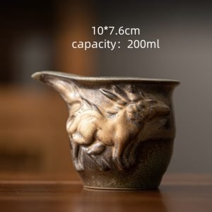 Traditional Ancient Kiln Change Gilded Oil Spot Rough Pottery Bai Ze Tea Divider Gong Dao Bei