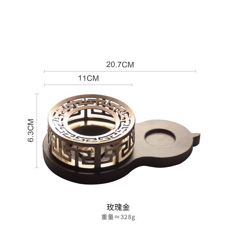 Traditional Antique Wooden And Stainless Gourd Shaped Tea Pot Wax Warmer Traditional Antique Wooden And Stainless Gourd Shaped Tea Pot Wax Warmer