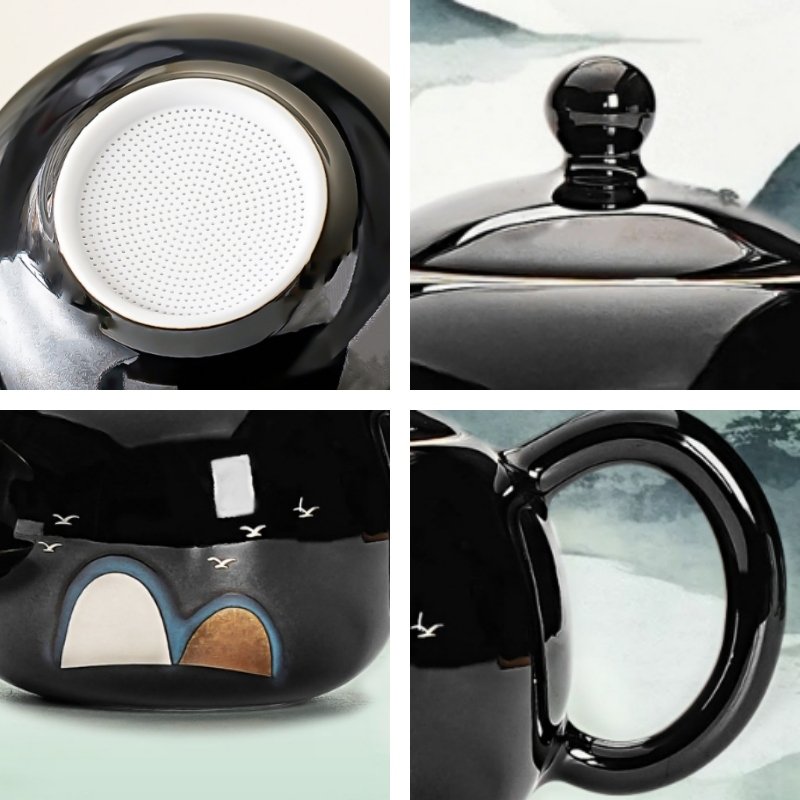 Traditional Black Glaze Antique Ceremonial Tea Set Chinese For Sale Traditional Black Glaze Antique Ceremonial Tea Set Chinese For Sale