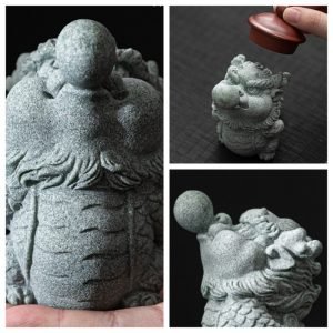 Traditional Chinese Blue Sandstone Tea Pet Bobble Dragon For Gongfu Tea Ceremony