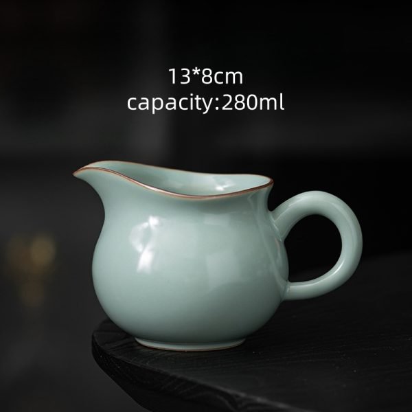 Traditional Chinese Cyan Ru Kiln Porcelain Fair Cup Gongfu Tea Ceremony Accessories