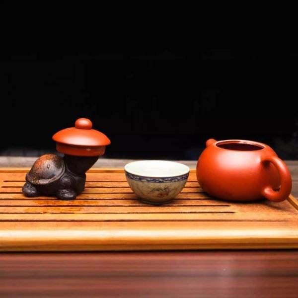 Traditional Chinese Purple Clay Golden Back Cute Turtle Gongfu Tea Pet Yixing