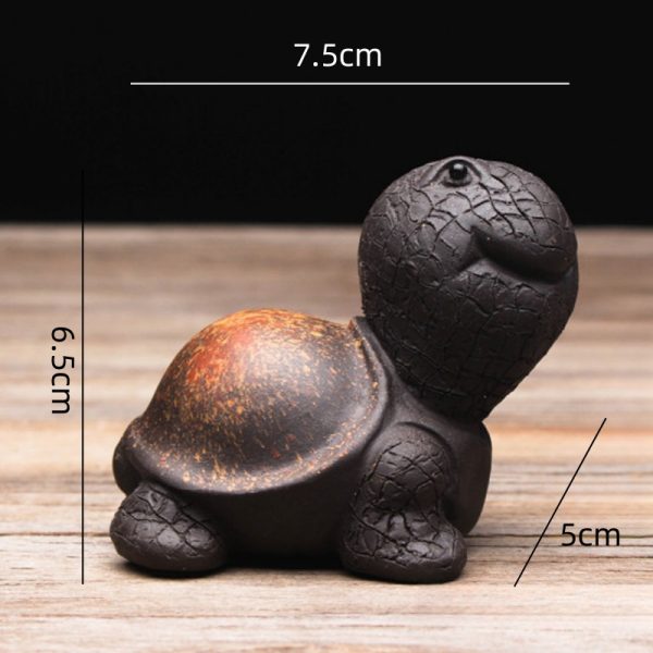 Traditional Chinese Purple Clay Golden Back Cute Turtle Gongfu Tea Pet Yixing