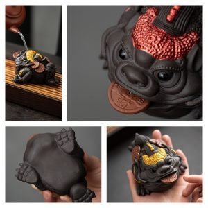 Traditional Chinese Purple Clay Golden Toad Gongfu Tea Pets For Sale