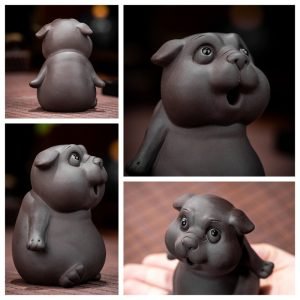 Traditional Chinese Purple Clay Kungfu Tea Pet Dog Desk Decoration For Sale