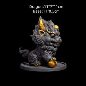 Traditional Chinese Zisha Old Dragon Stepping On Ingot Tea Pet Have Good Meaning