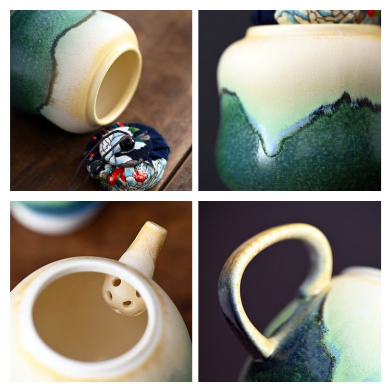 Traditional Green Hand Painted Landscape Theme Ceramic Antique Gongfu Kung Fu Tea Tray Set Traditional Green Hand Painted Landscape Theme Ceramic Antique Gongfu Kung Fu Tea Tray Set