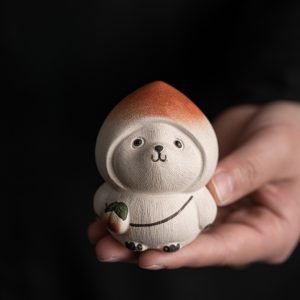 Traditional Purple Clay Handmade Cute Japanese Peach Bunny Tea Pet For Sale