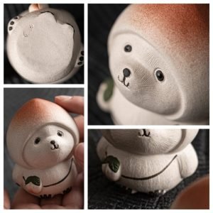Traditional Purple Clay Handmade Cute Japanese Peach Bunny Tea Pet For Sale