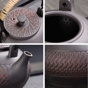 Traditional Purple Pottery Antique Chinese Tea Ceremony Gift Set For Sale