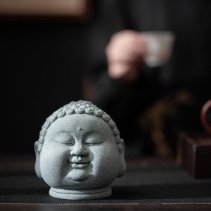 Traditional Zen Buddha Blue Sandstone Tea Pet In Chinese For Good Meaning