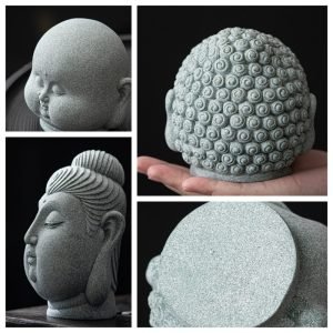 Traditional Zen Buddha Blue Sandstone Tea Pet In Chinese For Good Meaning
