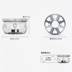 Transparent Clear Glass Vintage Tea Kettle Candle Warmer For Sale