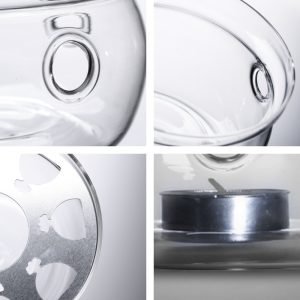 Transparent Clear Glass Vintage Tea Kettle Candle Warmer For Sale