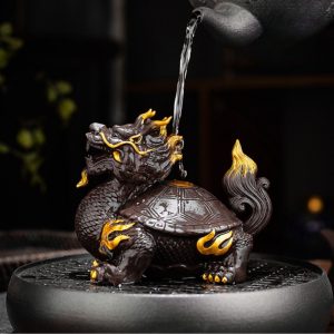 Unique Vintage Zisha Dragon Turtle Chinese Gongfu Tea Pet For Tea Accessories