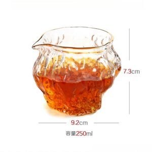 Unique Walnut Hammer Pattern Clear Glass Japanese Artisanal Heat-resisting Gong Dao Bei