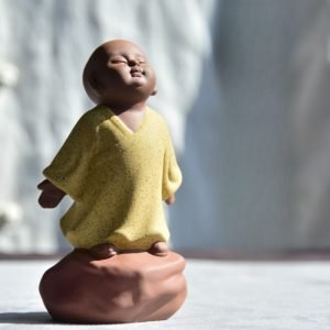 Vintage Chinese Cute Yellow Buddha Gongfu Ceramic Tea Pet For Sale