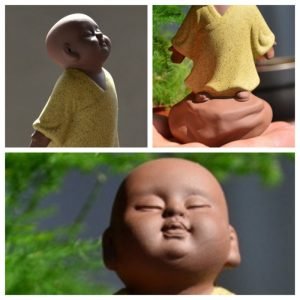 Vintage Chinese Cute Yellow Buddha Gongfu Ceramic Tea Pet For Sale