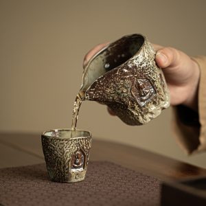 Vintage Chinese Dunhuang Impression Natural Ore Rough Pottery Kiln Transformation Large Cha Hai