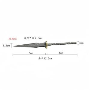 Vintage Handmade Damascus Steel Tactical Puerh Tea Cake Knife For Sale