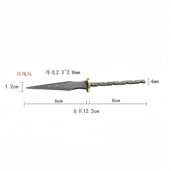 Vintage Handmade Damascus Steel Tactical Puerh Tea Cake Knife For Sale
