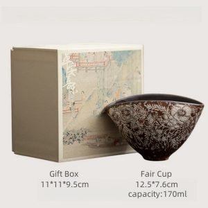 Vintage Zen Aesthetic Ceremony Flourishing Flowers With Silver Gilding Rough Pottery Fair Cup