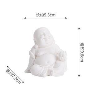 White And Cyan Ceramic Cute Chinese Zen Buddha Old Gongfu Tea Pet China For Sale