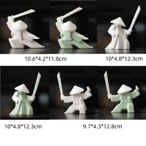 White And Cyan Personalized Ceramic Chinese Tea Ceremony Swordsman Tea Pet For Sale
