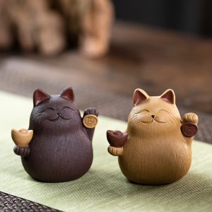 Yixing Tea Pet Lucky Fortune Cat Have Good Meanig In Chinese Gongfu Tea Accessories