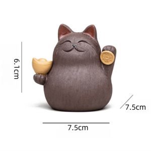 Yixing Tea Pet Lucky Fortune Cat Have Good Meanig In Chinese Gongfu Tea Accessories