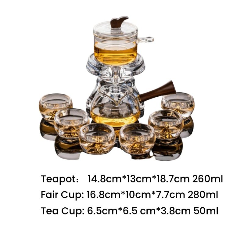Zen Heat Resistant Transparent Crystal Clear Glass Semi Auto Tea Set Lazy Zen Heat Resistant Transparent Crystal Clear Glass Semi Auto Tea Set Lazy