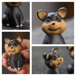 Zisha Handmade Chinese Kongfu Cute Tea Pet Bee Dog Tea Accessories Desk Decoration