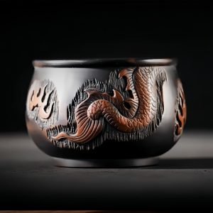 Large Zisha Pottery Year Of The Chinese Dragon Master Tea Cup Handmade Auspicious Dragon Figurine