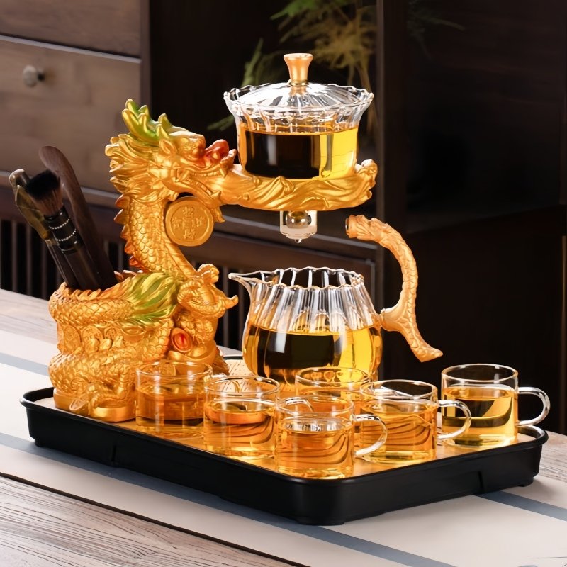 Antique Golden Semi-automatic Lazy Tea Set Ware Antique Golden Semi-automatic Lazy Tea Set Ware