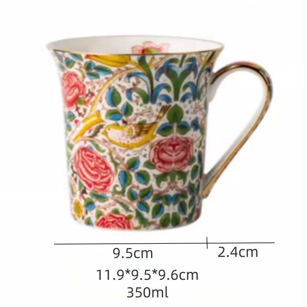 Creative Vintage Royal Rose Of England Seasonal Blooms Ceramic Mug With Gilding Handle Creative Vintage Royal Rose Of England Seasonal Blooms Ceramic Mug With Gilding Handle