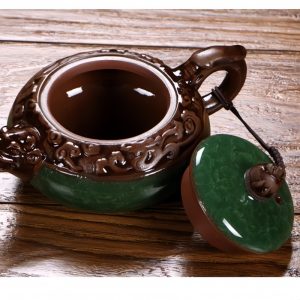 Dark Green Ice Crackle Glaze Year Of The Dragon Chinese Teapot With Dragon Spout Gongfu Tea Ceremony Teapot
