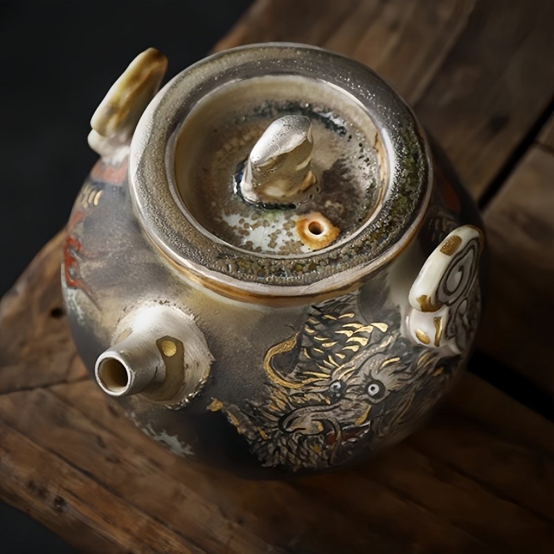 Chinese Traditional Kiln Change Hand Painted Black Dragon Pattern Ceramic Ware Teapot Chinese Traditional Kiln Change Hand Painted Black Dragon Pattern Ceramic Ware Teapot