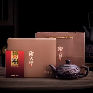 Vintage Purple Pottery Chinese Relief Auspicious Dragon Pattern Teapot With Strainer In Spout