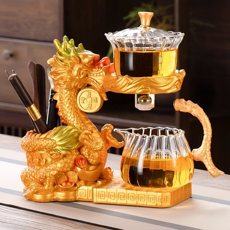 Antique Golden Semi-automatic Lazy Tea Set Ware Antique Golden Semi-automatic Lazy Tea Set Ware