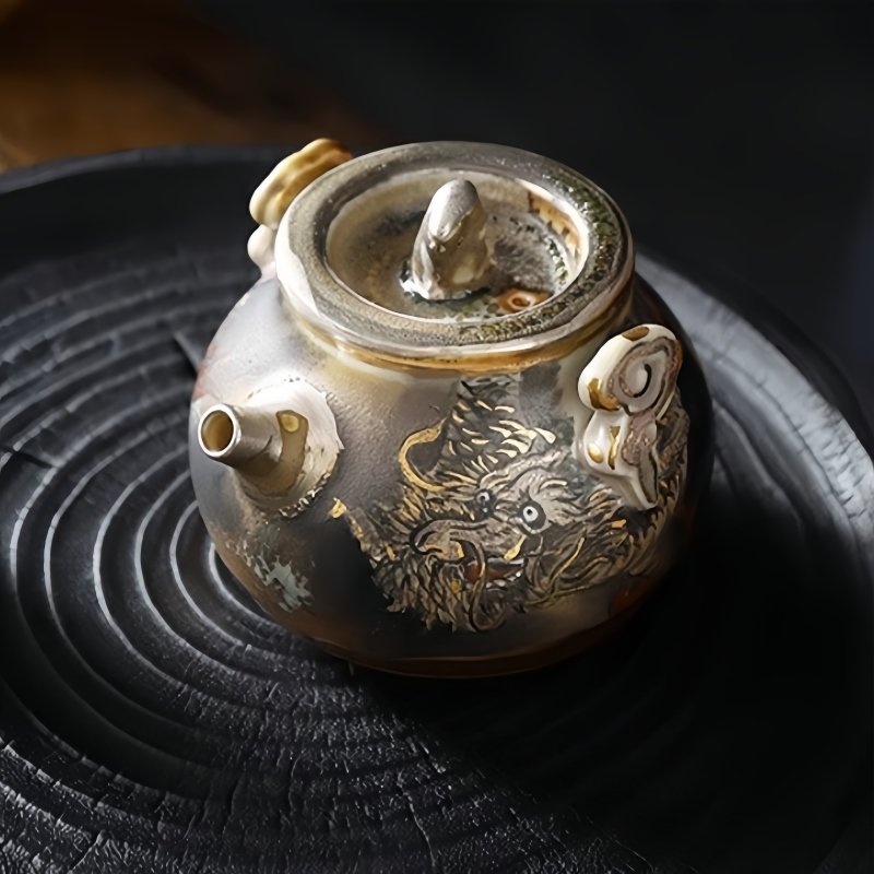 Chinese Traditional Kiln Change Hand Painted Black Dragon Pattern Ceramic Ware Teapot Chinese Traditional Kiln Change Hand Painted Black Dragon Pattern Ceramic Ware Teapot