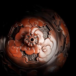 Antique Chinese Yixing Purple Pottery Clay Year Of The Dragon Teapot With Relief Auspicious Dragon Figurine